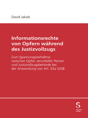 cover image of Informationsrechte von Opfern während des Justizvollzugs